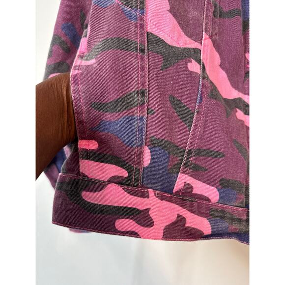 Sunset & Spring Camo Denim Jacket Women's XS Button-Up - Picture 6 of 8